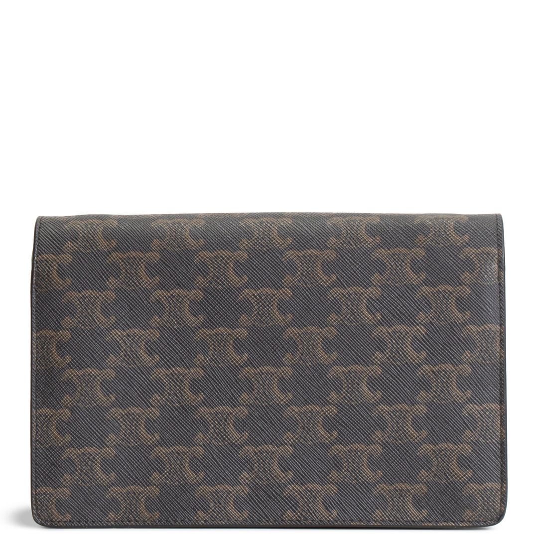 CELINE Triomphe Wallet on Strap - Brown
