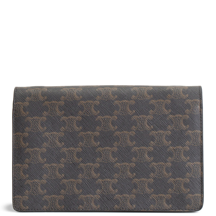 CELINE Triomphe Wallet on Strap - Brown