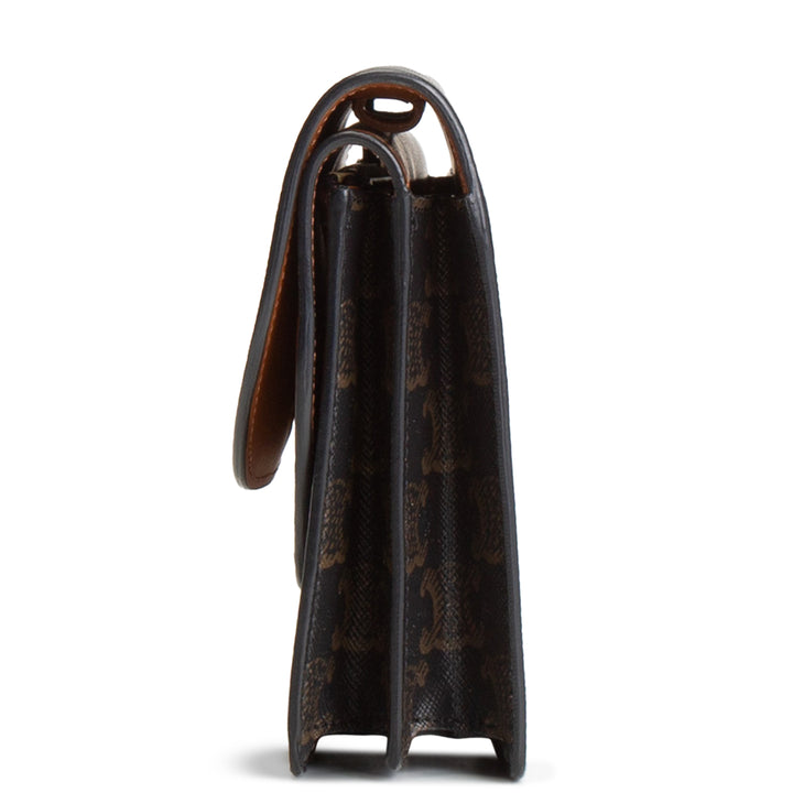 CELINE Triomphe Wallet on Strap - Brown