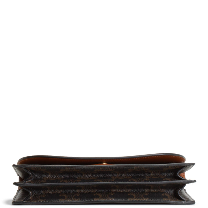 CELINE Triomphe Wallet on Strap - Brown