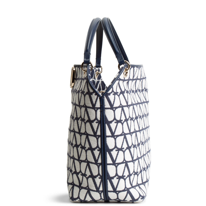 VALENTINO V Logo Iconographe All In Shopping Tote - Navy