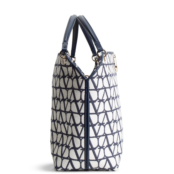 VALENTINO V Logo Iconographe All In Shopping Tote - Navy