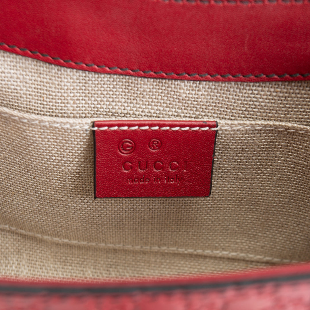 GUCCI Microguccisima Horsebit Emily Mini- Red