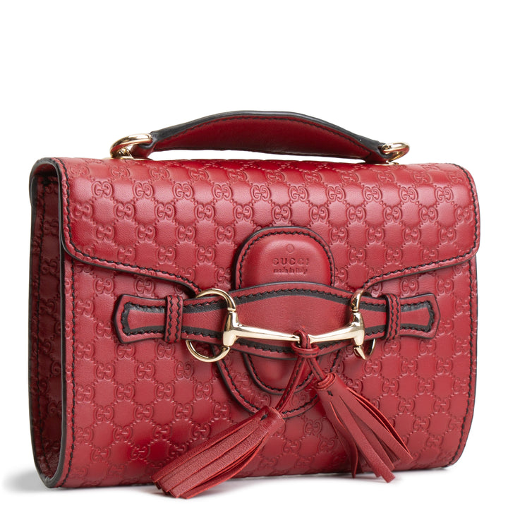 GUCCI Microguccisima Horsebit Emily Mini- Red
