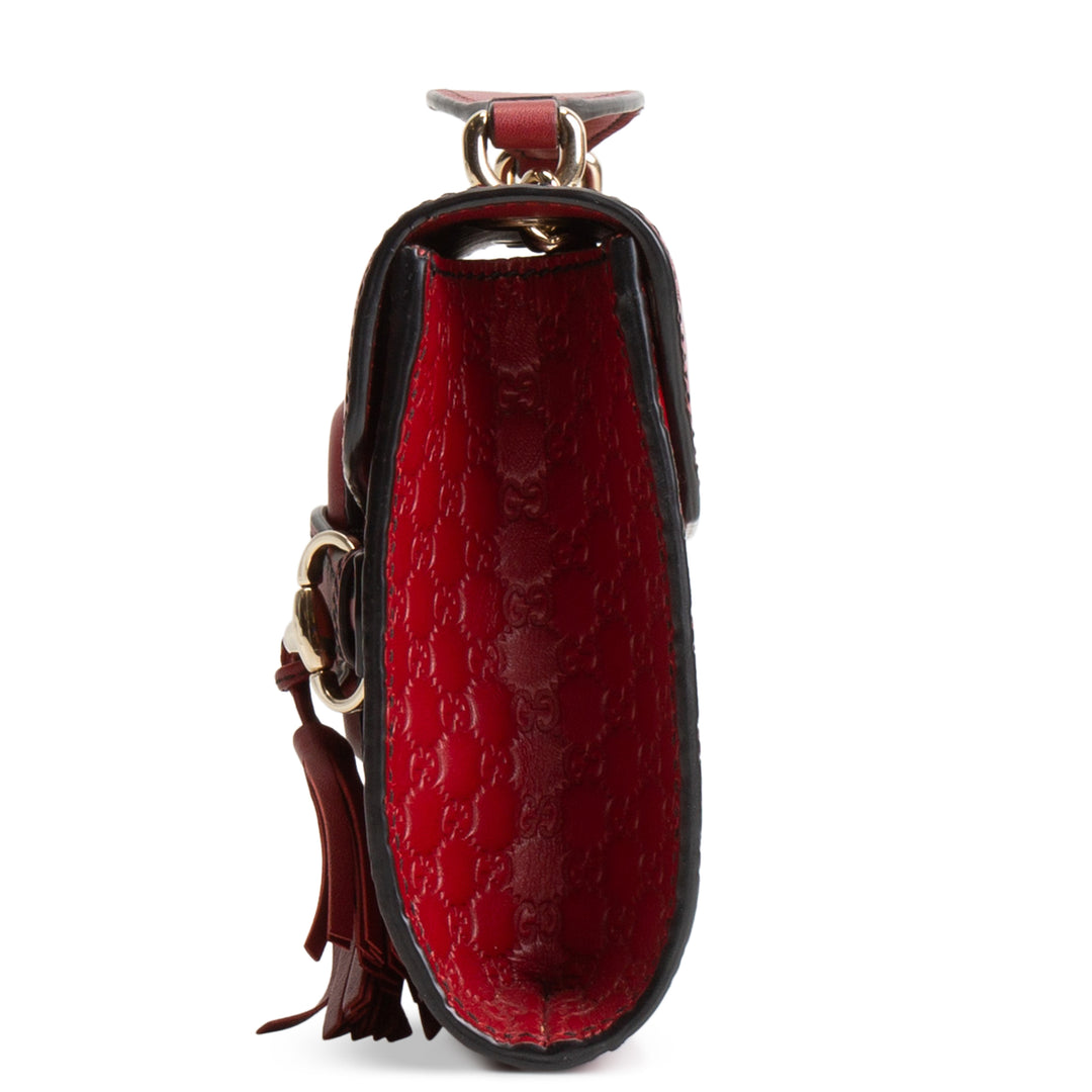GUCCI Microguccisima Horsebit Emily Mini- Red