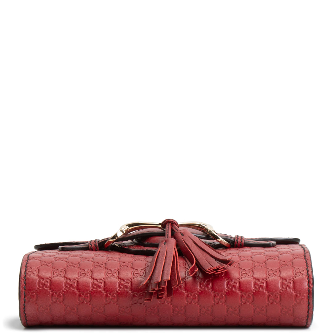 GUCCI Microguccisima Horsebit Emily Mini- Red