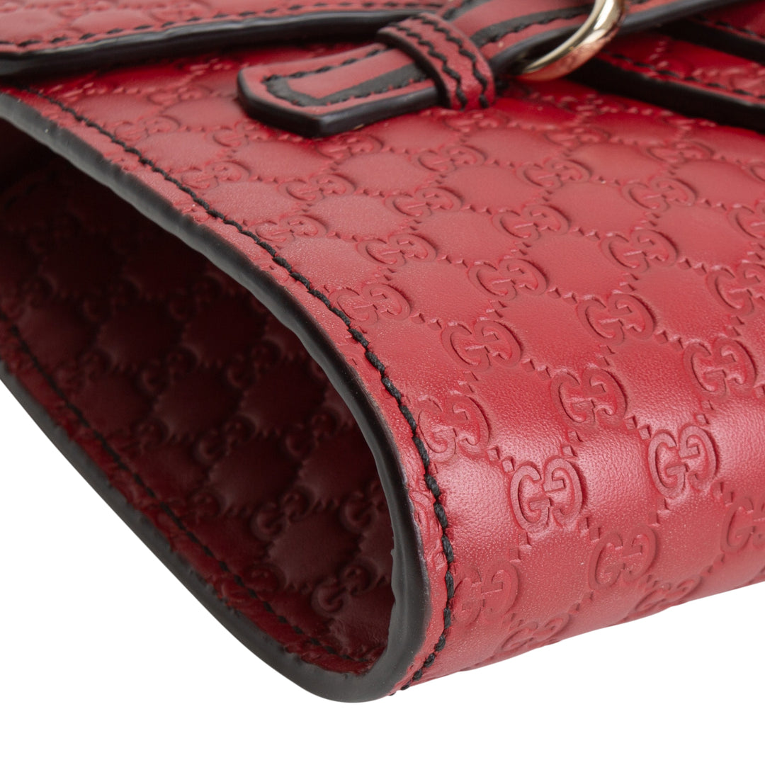 GUCCI Microguccisima Horsebit Emily Mini- Red