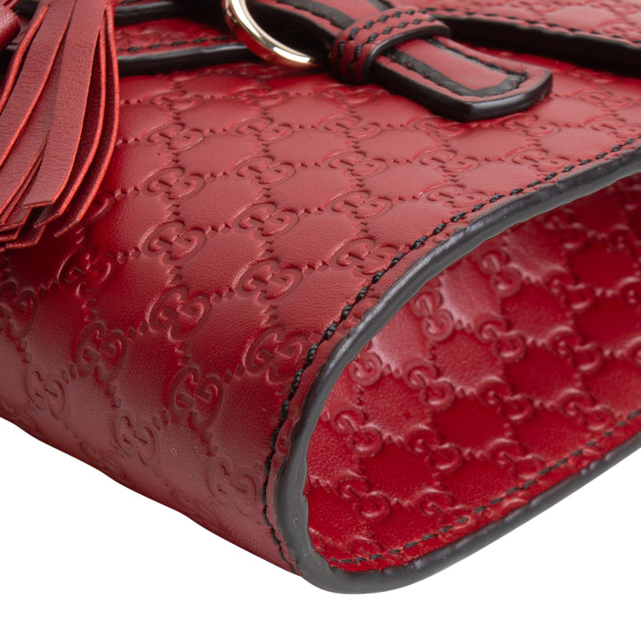 GUCCI Microguccisima Horsebit Emily Mini- Red