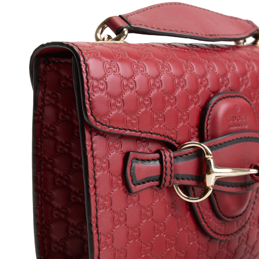 GUCCI Microguccisima Horsebit Emily Mini- Red