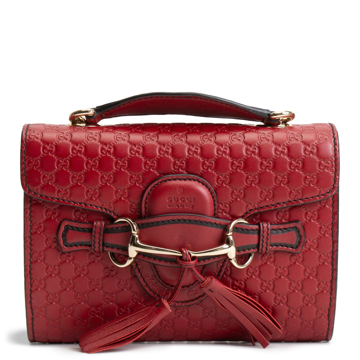 GUCCI Microguccisima Horsebit Emily Mini- Red