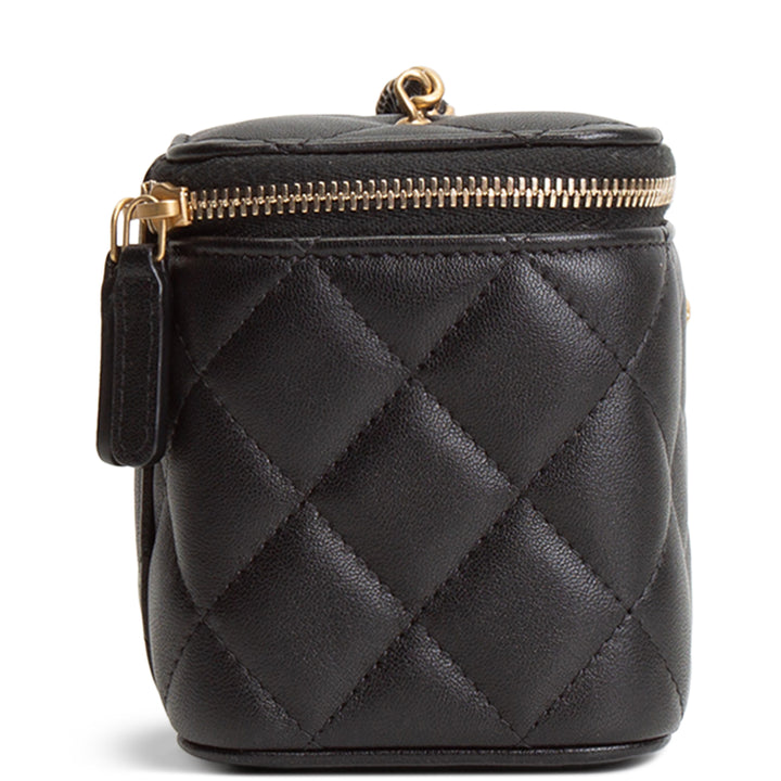 CHANEL Long Vanity w/ Heart Locket Chain - Black