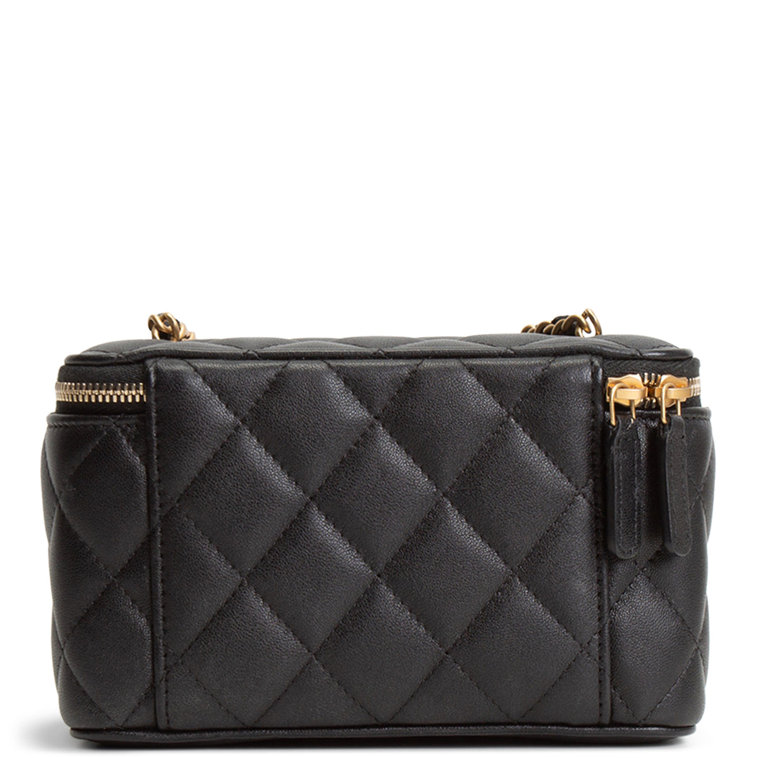 CHANEL Long Vanity w/ Heart Locket Chain - Black