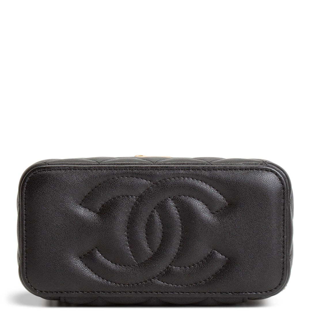 CHANEL Long Vanity w/ Heart Locket Chain - Black