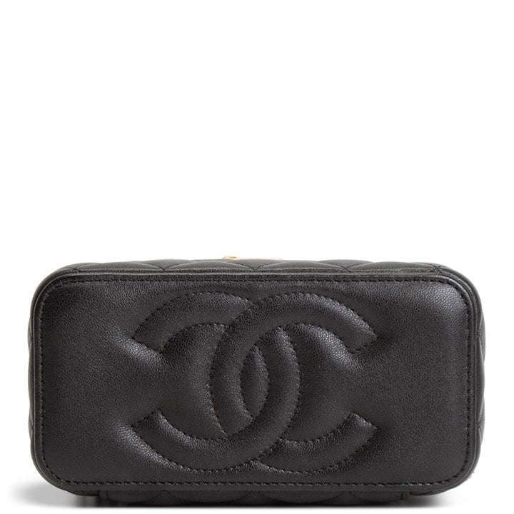 CHANEL Long Vanity w/ Heart Locket Chain - Black