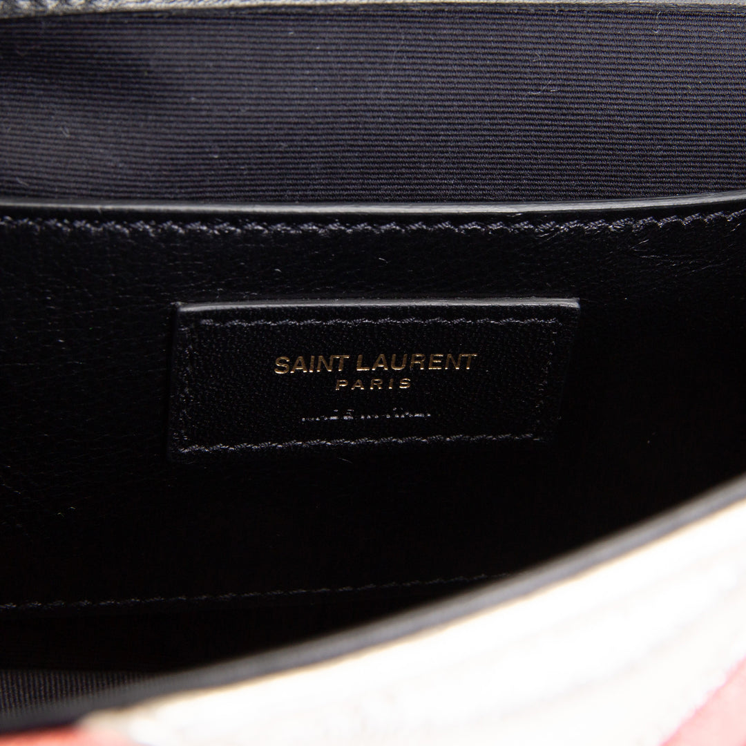 SAINT LAURENT Matelasse Monogram Metallic Rainbow Bag - Medium