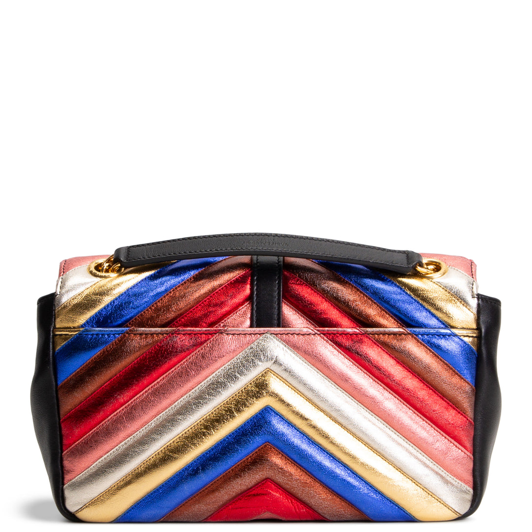 SAINT LAURENT Matelasse Monogram Metallic Rainbow Bag - Medium