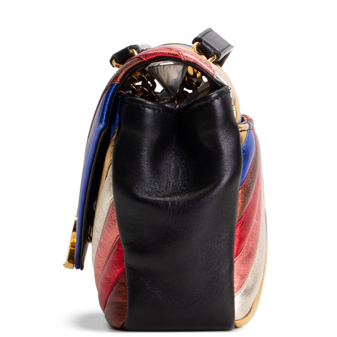 SAINT LAURENT Matelasse Monogram Metallic Rainbow Bag - Medium
