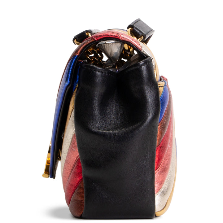 SAINT LAURENT Matelasse Monogram Metallic Rainbow Bag - Medium