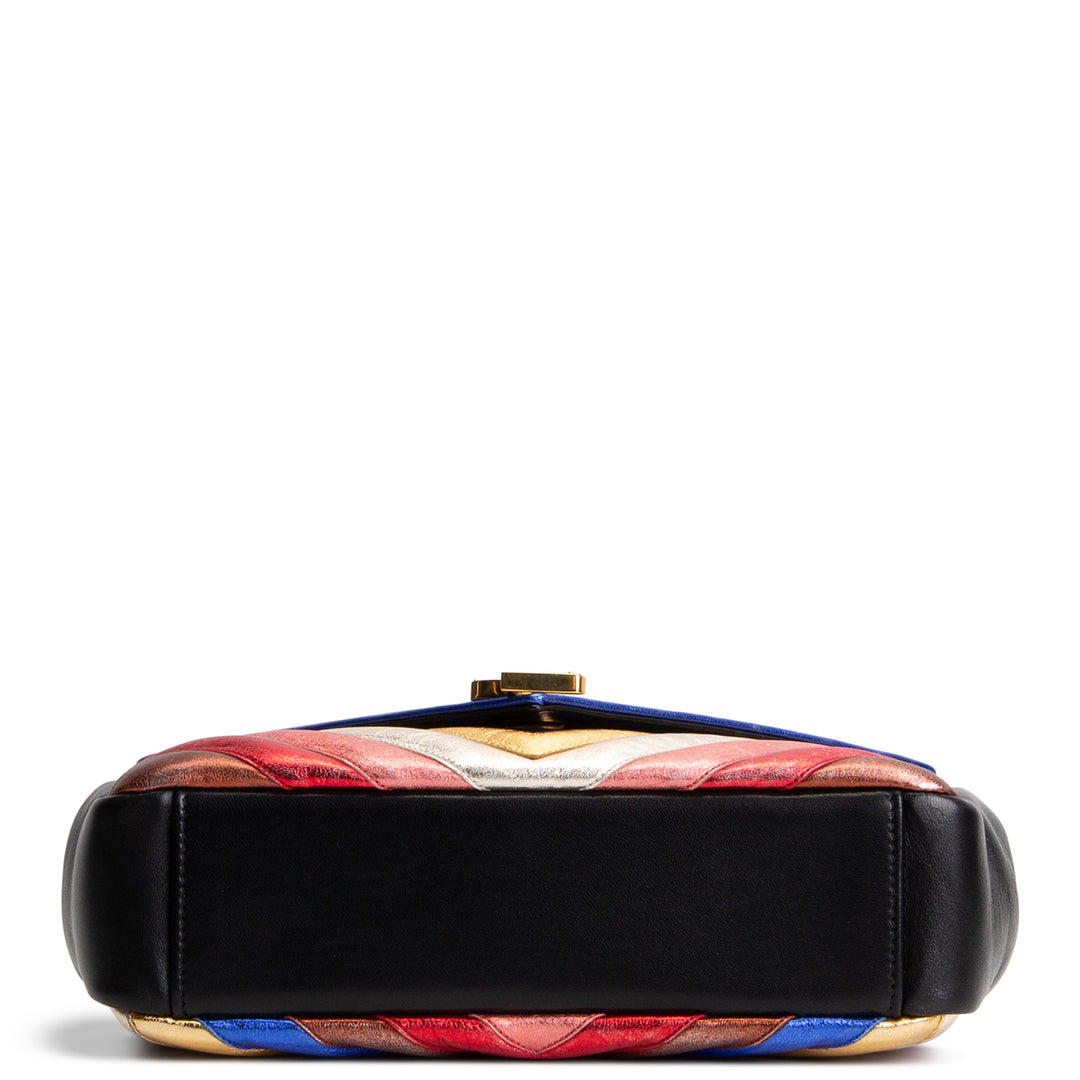 SAINT LAURENT Matelasse Monogram Metallic Rainbow Bag - Medium