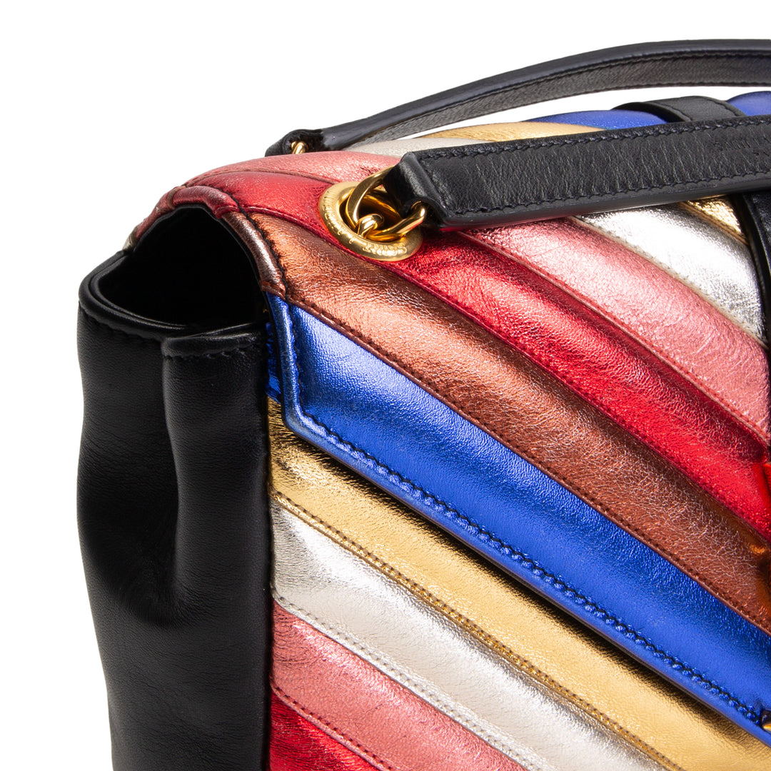 SAINT LAURENT Matelasse Monogram Metallic Rainbow Bag - Medium
