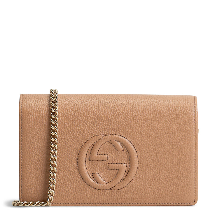 GUCCI Interlocking G Soho Chain Bag - Nude