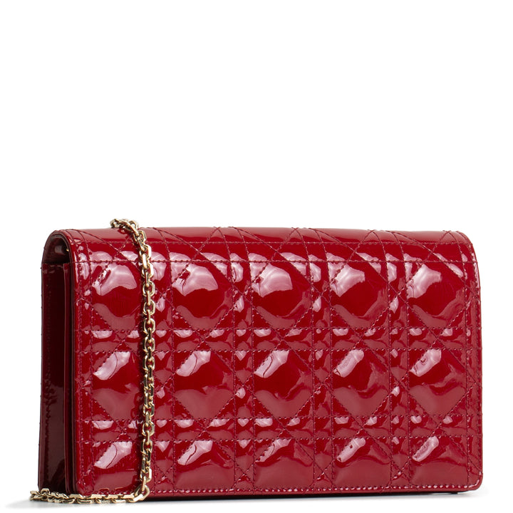 DIOR Patent Lady Pouch - Burgundy