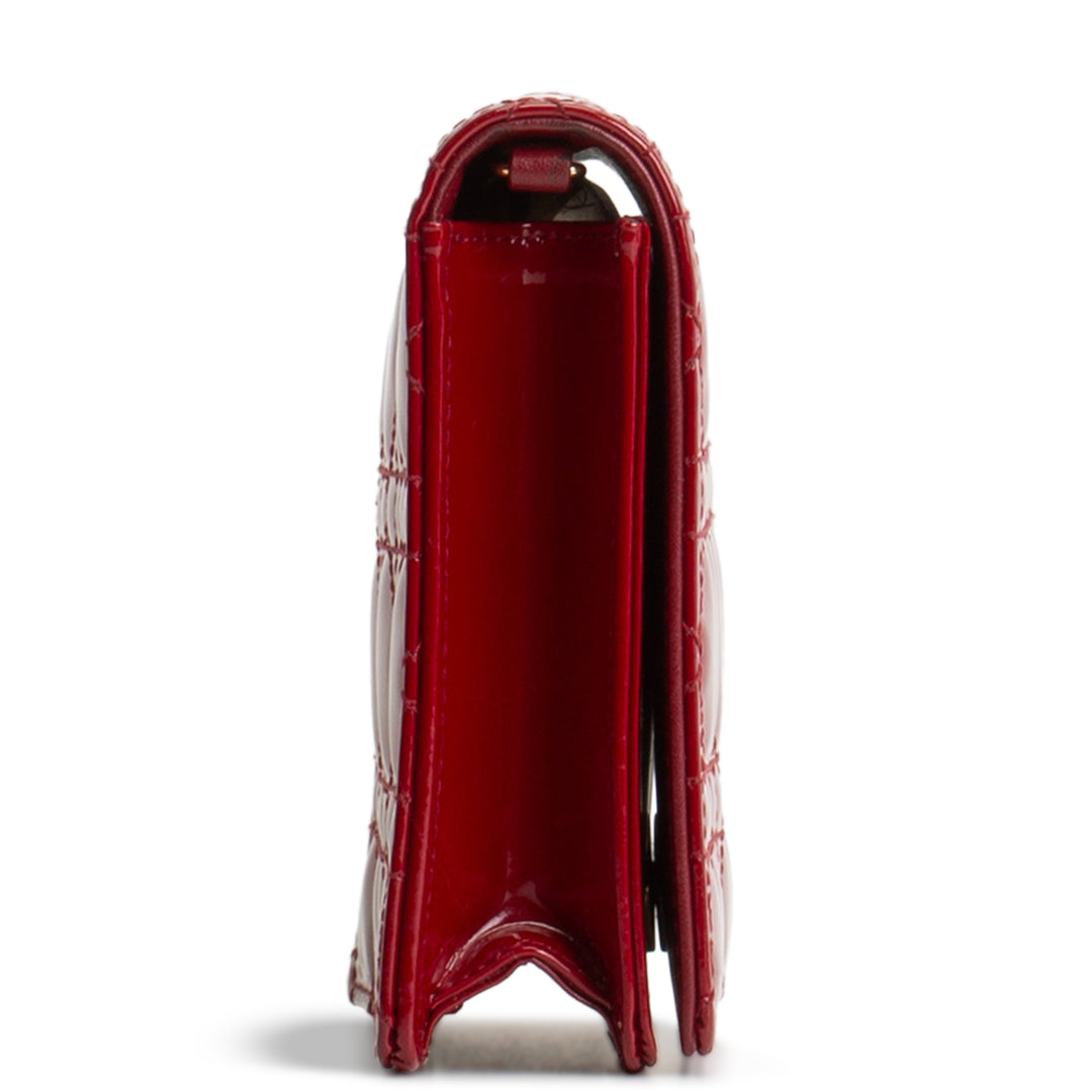 DIOR Patent Lady Pouch - Burgundy