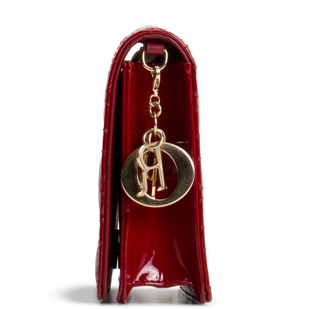 DIOR Patent Lady Pouch - Burgundy