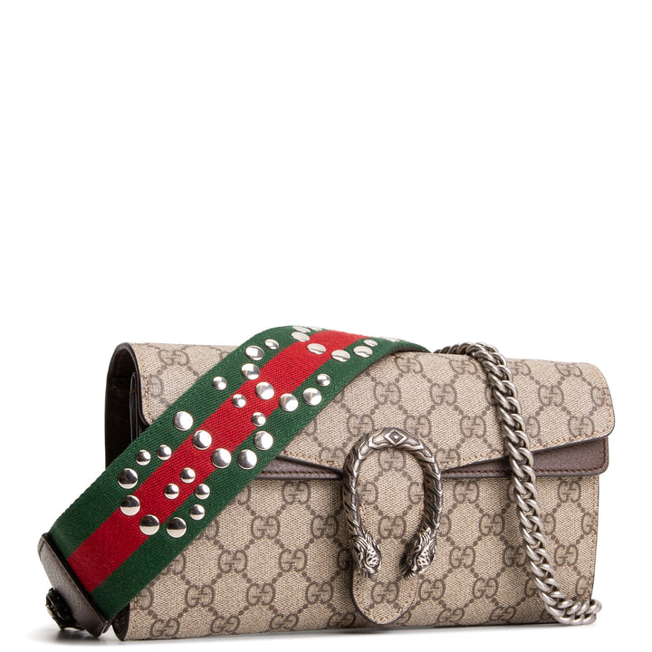GUCCI GG Supreme East West Dionysus Shoulder Bag - Beige & Ebony