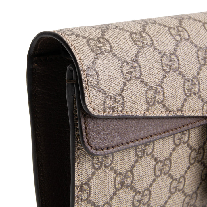 GUCCI GG Supreme East West Dionysus Shoulder Bag - Beige & Ebony