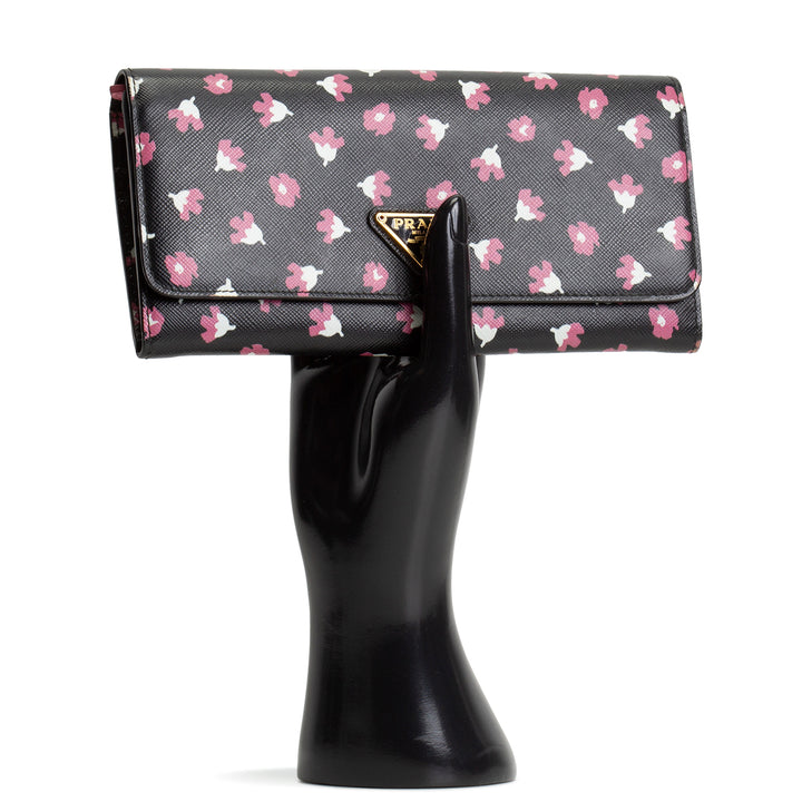PRADA Saffiano Floral Wallet