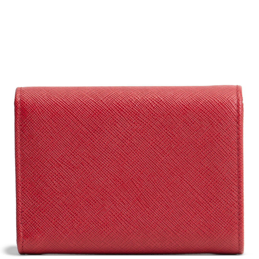 PRADA Saffiano Leather Compact Wallet - Red