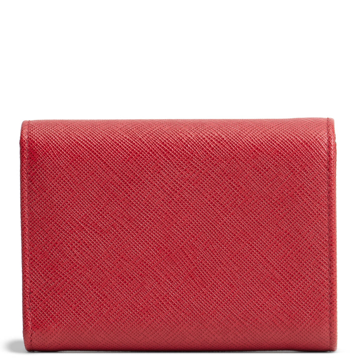 PRADA Saffiano Leather Compact Wallet - Red
