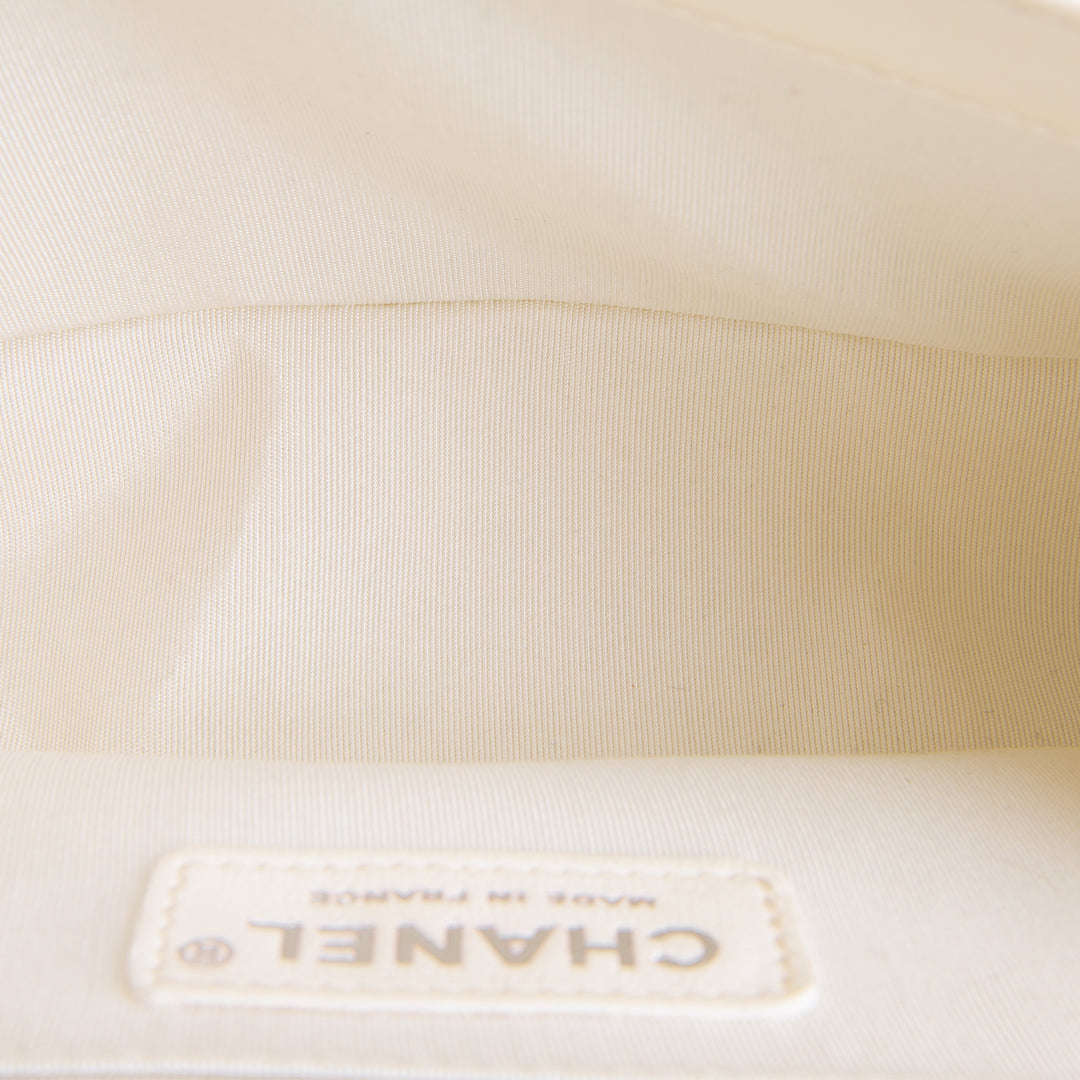CHANEL Chevron Medium Boy Bag - Ivory