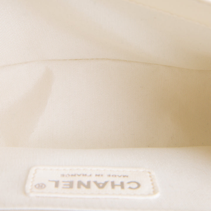 CHANEL Chevron Medium Boy Bag - Ivory