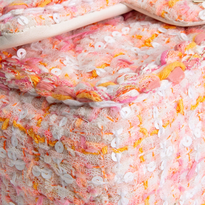 CHANEL Braided Tweed Mini Single Flap - Pink Multicolor