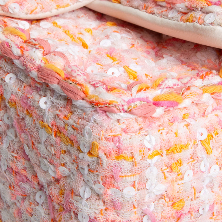 CHANEL Braided Tweed Mini Single Flap - Pink Multicolor