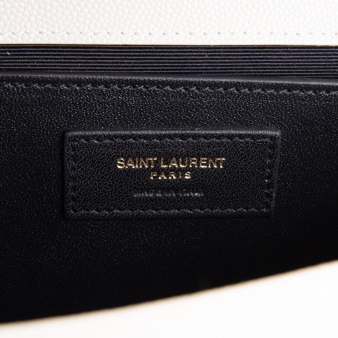 SAINT LAURENT Grain de Poudre Kate Clutch - Bone