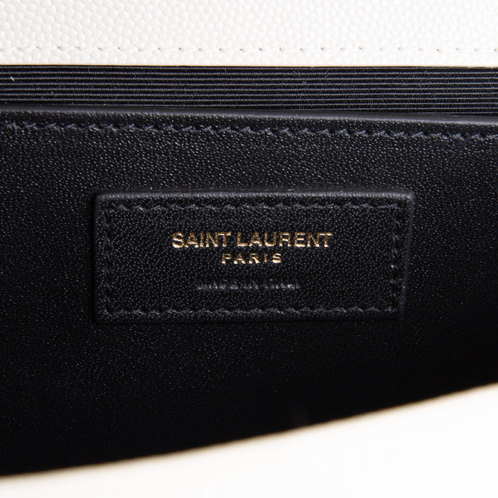 SAINT LAURENT Grain de Poudre Kate Clutch - Bone