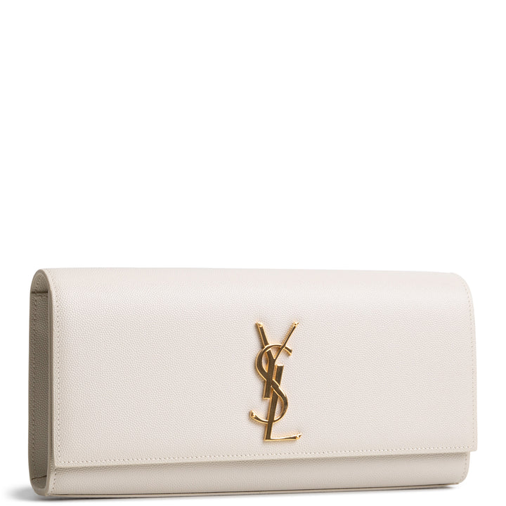 SAINT LAURENT Grain de Poudre Kate Clutch - Bone