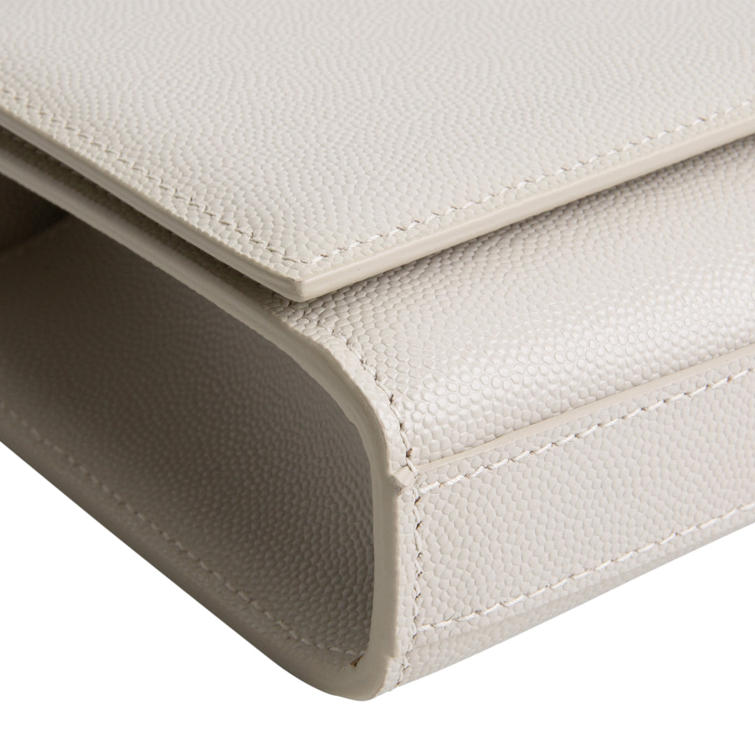 SAINT LAURENT Grain de Poudre Kate Clutch - Bone