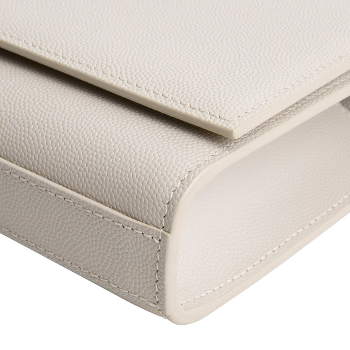 SAINT LAURENT Grain de Poudre Kate Clutch - Bone