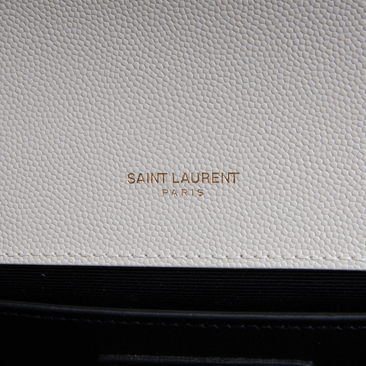 SAINT LAURENT Grain de Poudre Kate Clutch - Bone