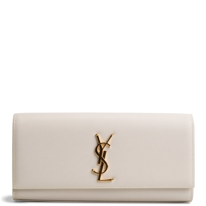 SAINT LAURENT Grain de Poudre Kate Clutch - Bone
