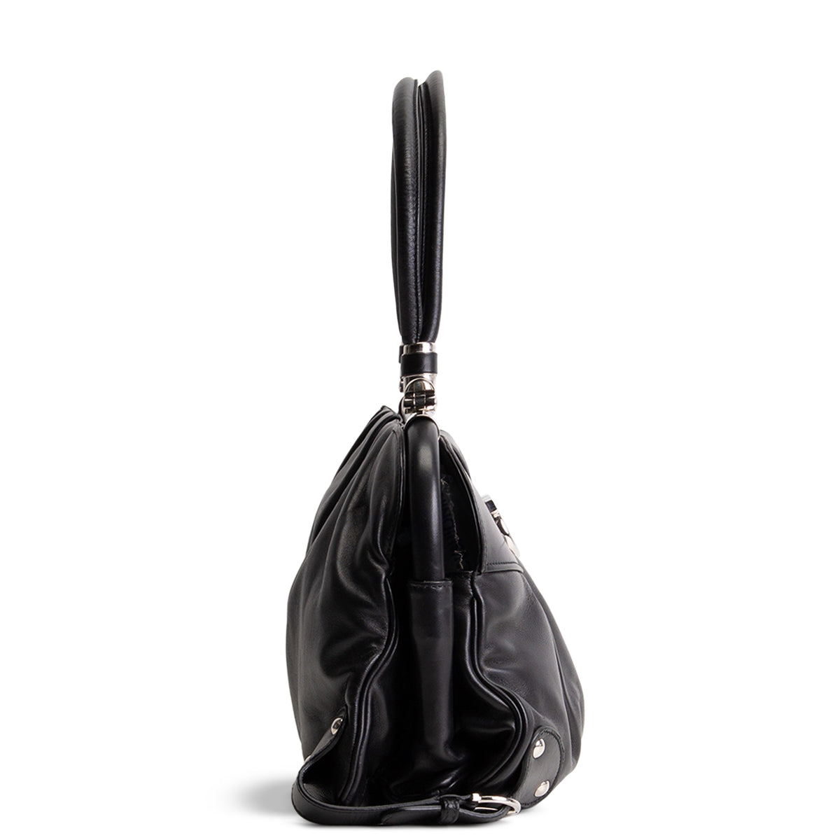 SALVATORE FERRAGAMO XL Leather Shoulder Bag - Black
