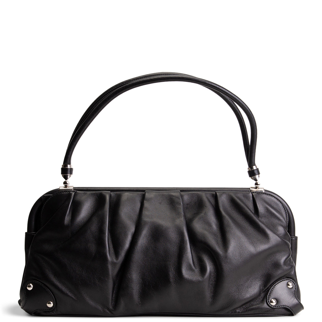 SALVATORE FERRAGAMO XL Leather Shoulder Bag - Black