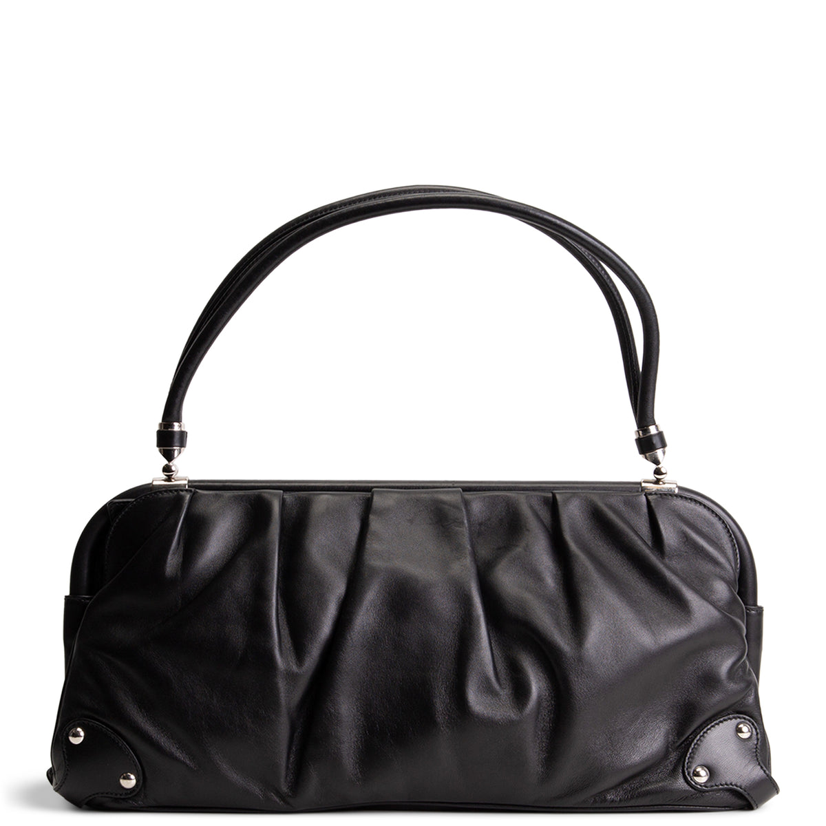 SALVATORE FERRAGAMO XL Leather Shoulder Bag - Black