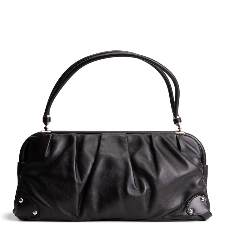 SALVATORE FERRAGAMO XL Leather Shoulder Bag - Black