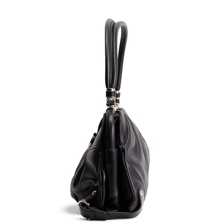 SALVATORE FERRAGAMO XL Leather Shoulder Bag - Black