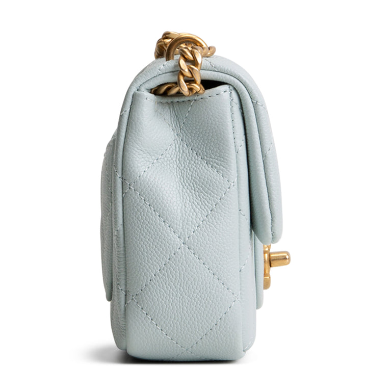 CHANEL Caviar Mini Sweetheart Crush Flap Bag - Light Blue